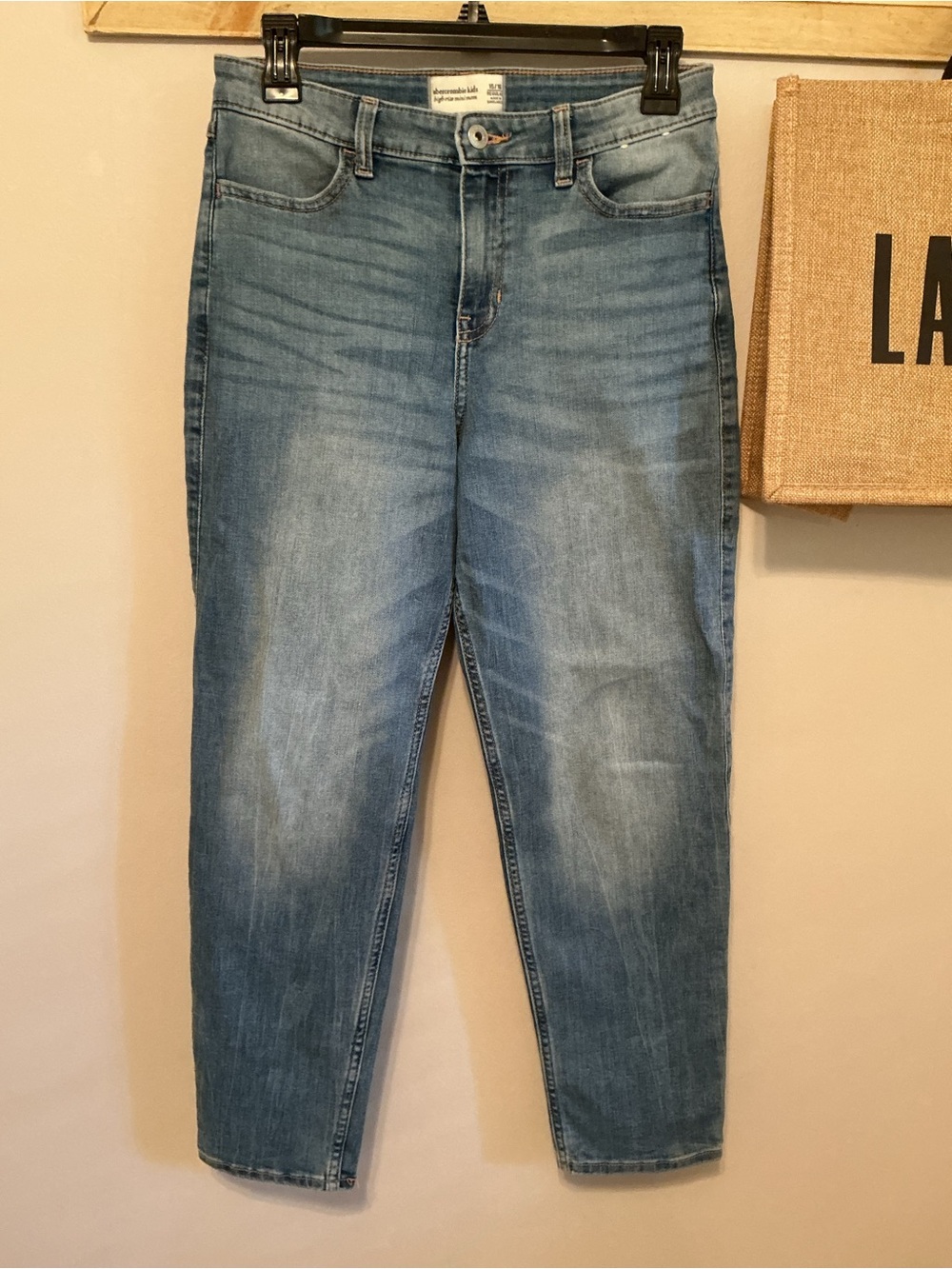 abercrombie kids High-Rise Mini Mom Jeans, Girls 15/16 Adjustable Waist